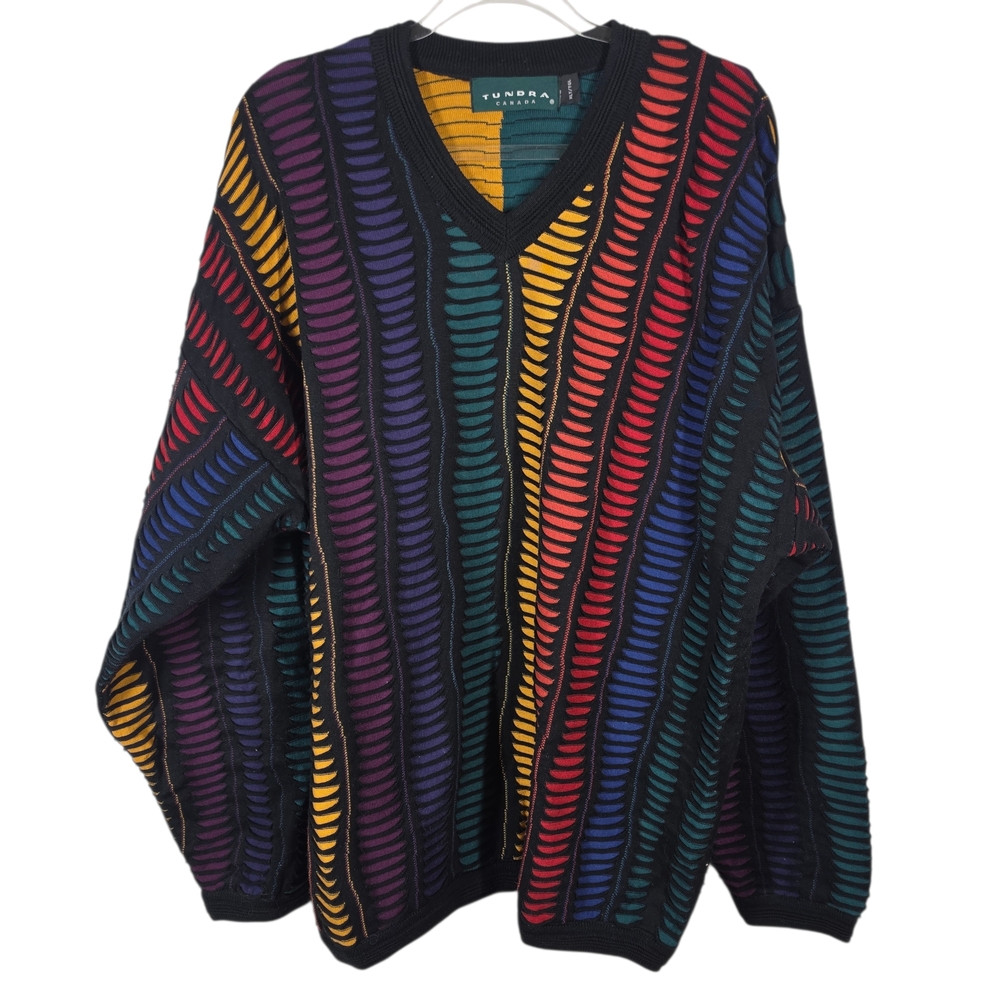 TUNDRA CANADA COLORFUL V-NECK SWEATER